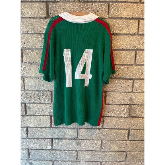 Vintage Footytwo Green Soccer Jersey W/ Red Stripes & Number 14 - Picture 6 of 6